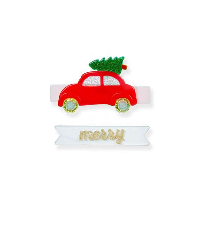 red Christmas buggie and merry clip