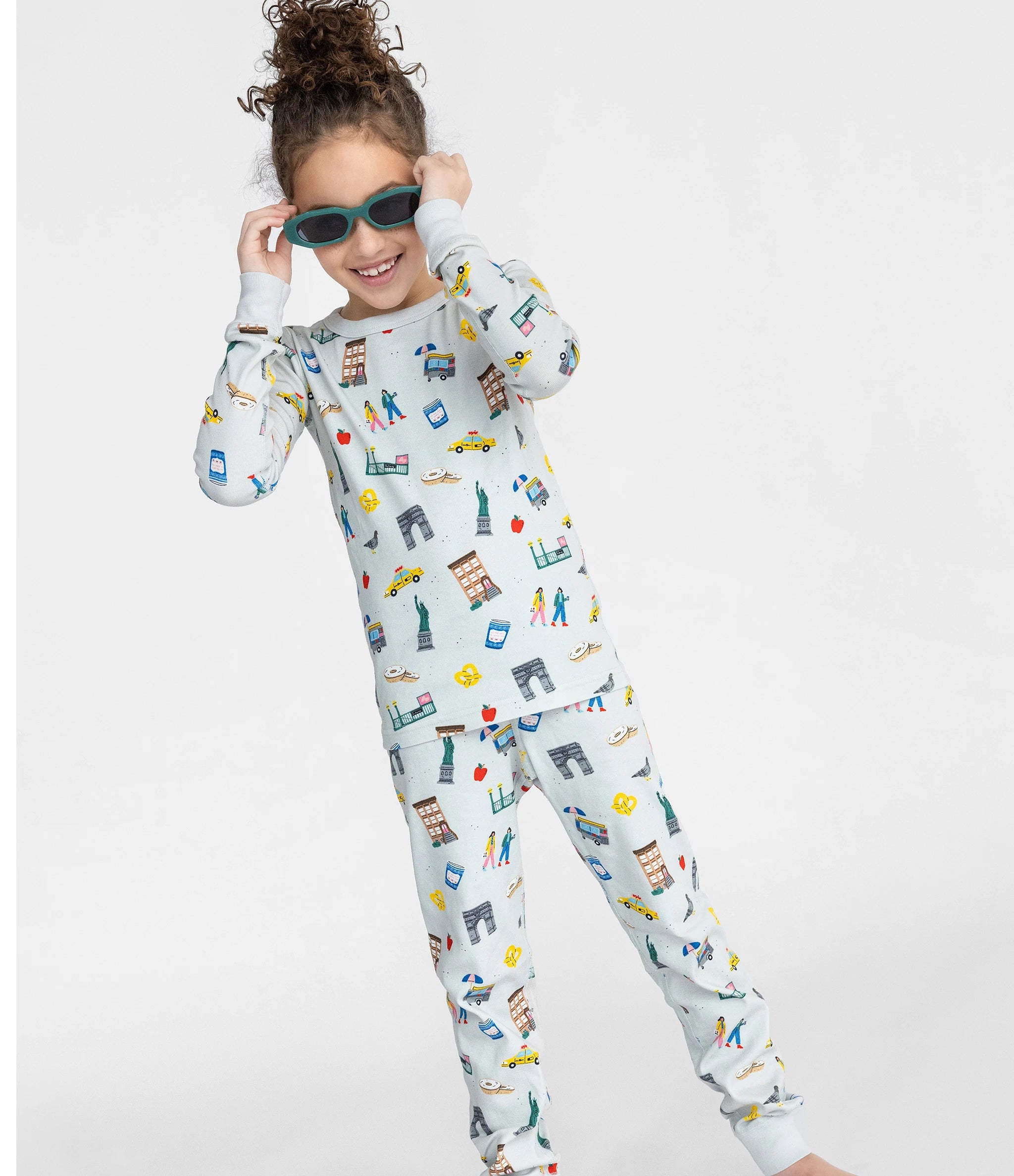 little girl wearing the pajamas