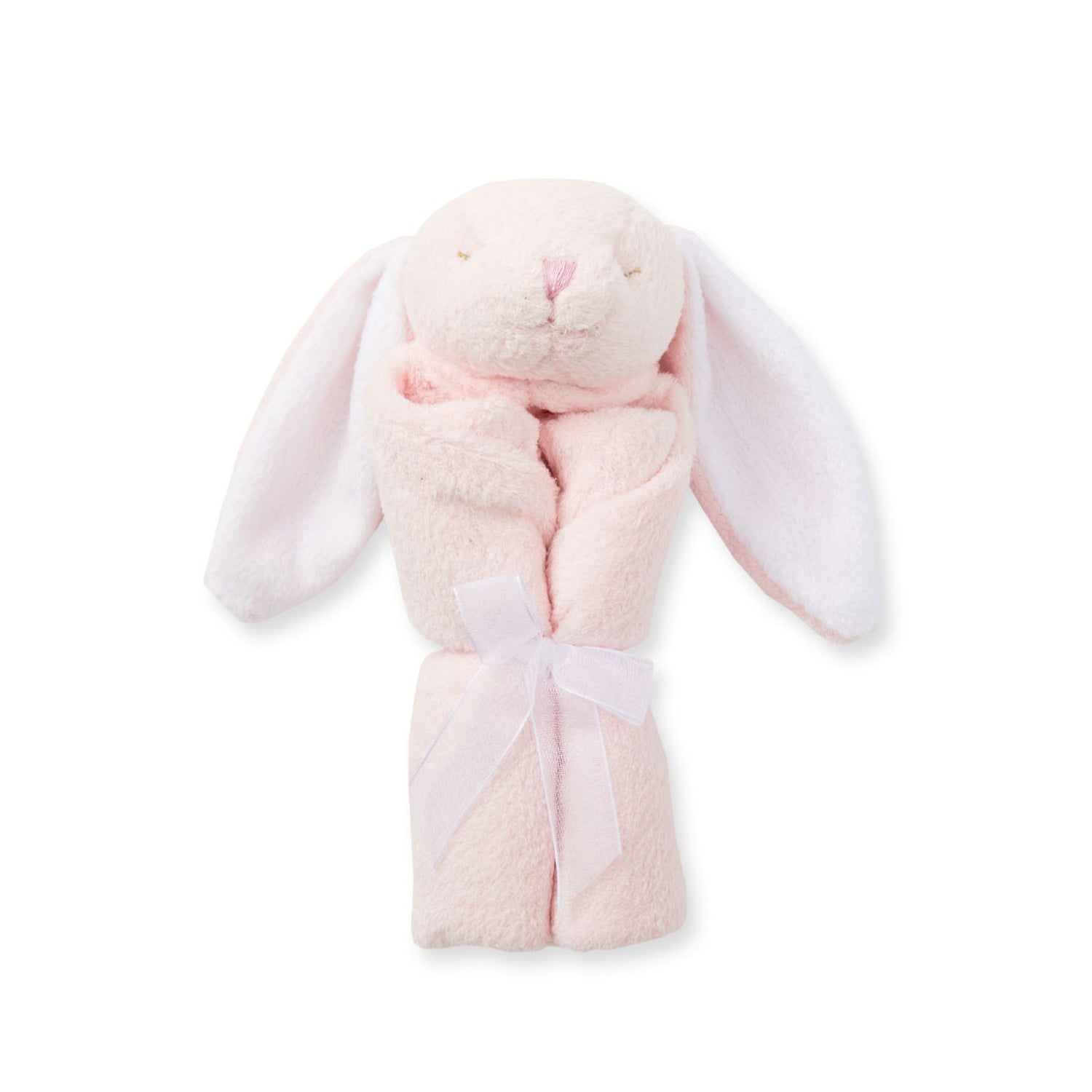 pink bunny lovie rolled up