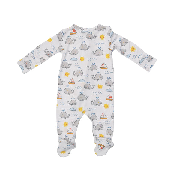 back of footie, same print
